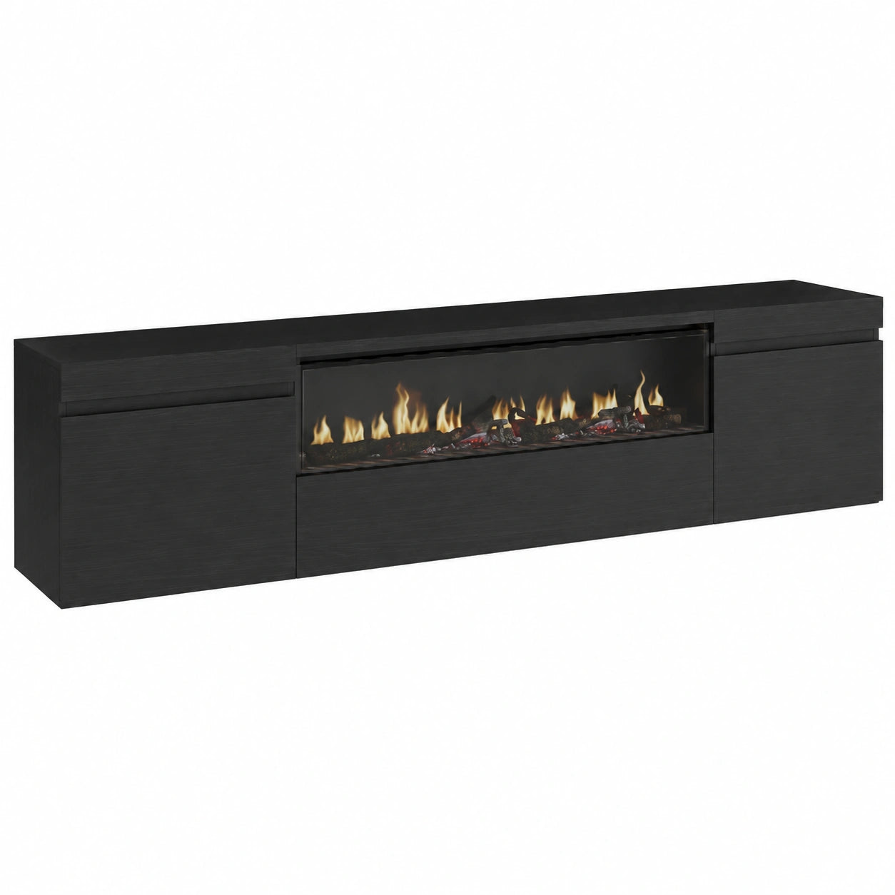 Meuble polyvalent, pour les espaces de vie, avec rangement, structure pliable, coloris noir, 200 x 45 x 35 cm – Réf. IWXHQ11950JI