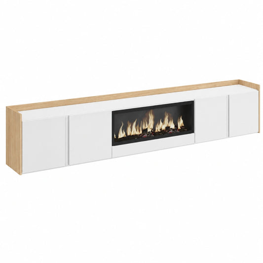 Meuble polyvalent, pour les espaces de vie, avec rangement, en aluminium, coloris blanc
