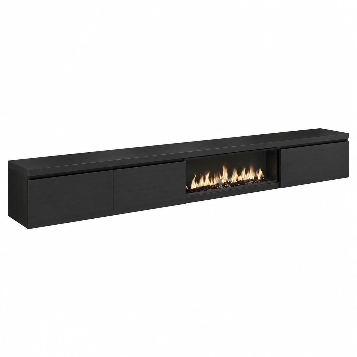 Meuble TV pour le salon, avec rangement, coloris noir, 45 cm de largeur – Réf. MYHIK11849EE
