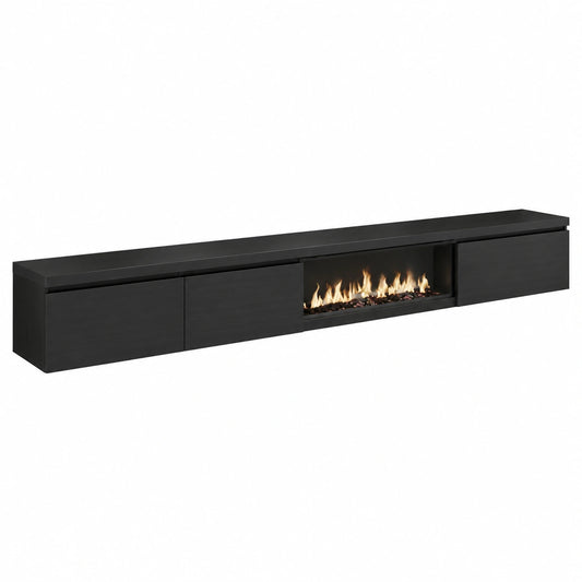 Meuble TV pour le salon, avec rangement, coloris noir, 45 cm de largeur – Réf. MYHIK11849EE