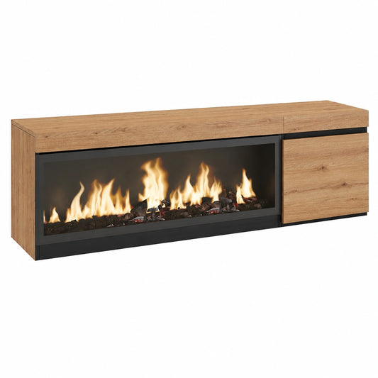Meuble polyvalent, pour les espaces de vie, avec rangement, coloris noir
