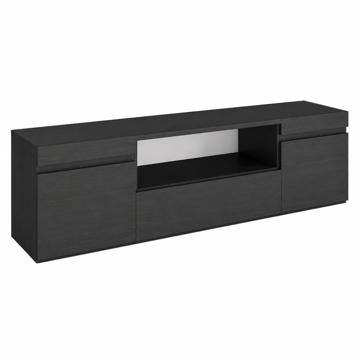 Meuble TV pour le salon, avec rangement, structure pliable, coloris noir, 200 x 45 x 35 cm – Réf. VJPCV11878HU