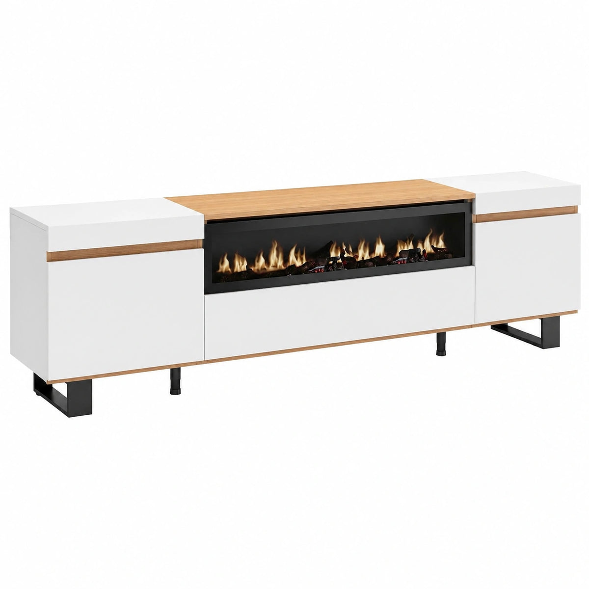 Meuble polyvalent, pour les espaces de vie, avec rangement, avec étagères, structure pliable, en métal, coloris noir et blanc