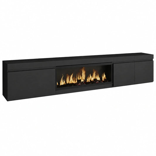 Meuble TV pour le salon, avec rangement, coloris noir, 32 cm de largeur – Réf. AKUSG11902VV
