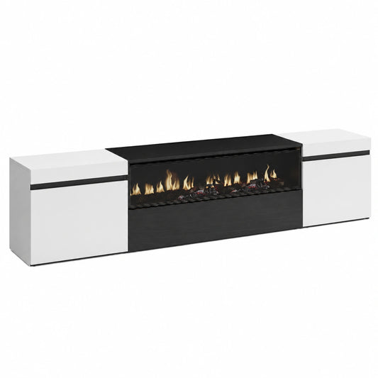 Meuble polyvalent, pour les espaces de vie, avec rangement, structure pliable, coloris noir et blanc, 200 x 45 x 35 cm