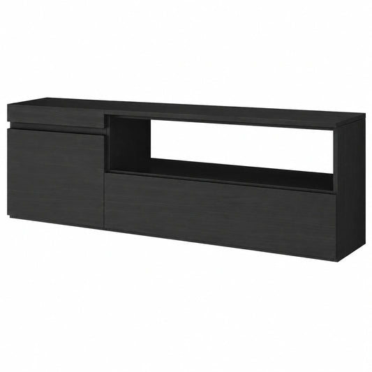 Meuble polyvalent, pour les espaces de vie, avec rangement, structure pliable, coloris noir – Réf. GXBOW11936SW