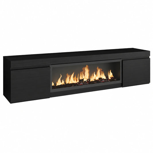 Meuble polyvalent, pour les espaces de vie, avec rangement, coloris noir, 32 cm de largeur – Réf. KJQRT11911SI