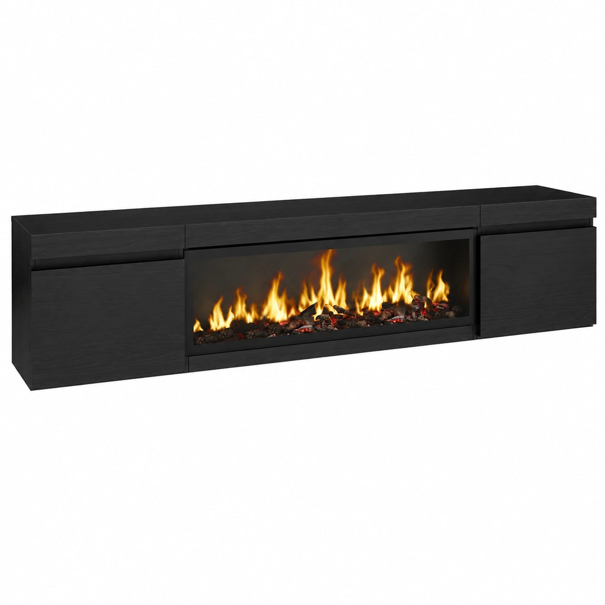 Meuble polyvalent, pour les espaces de vie, avec rangement, coloris noir, 32 cm de largeur – Réf. QKQDF11845IC