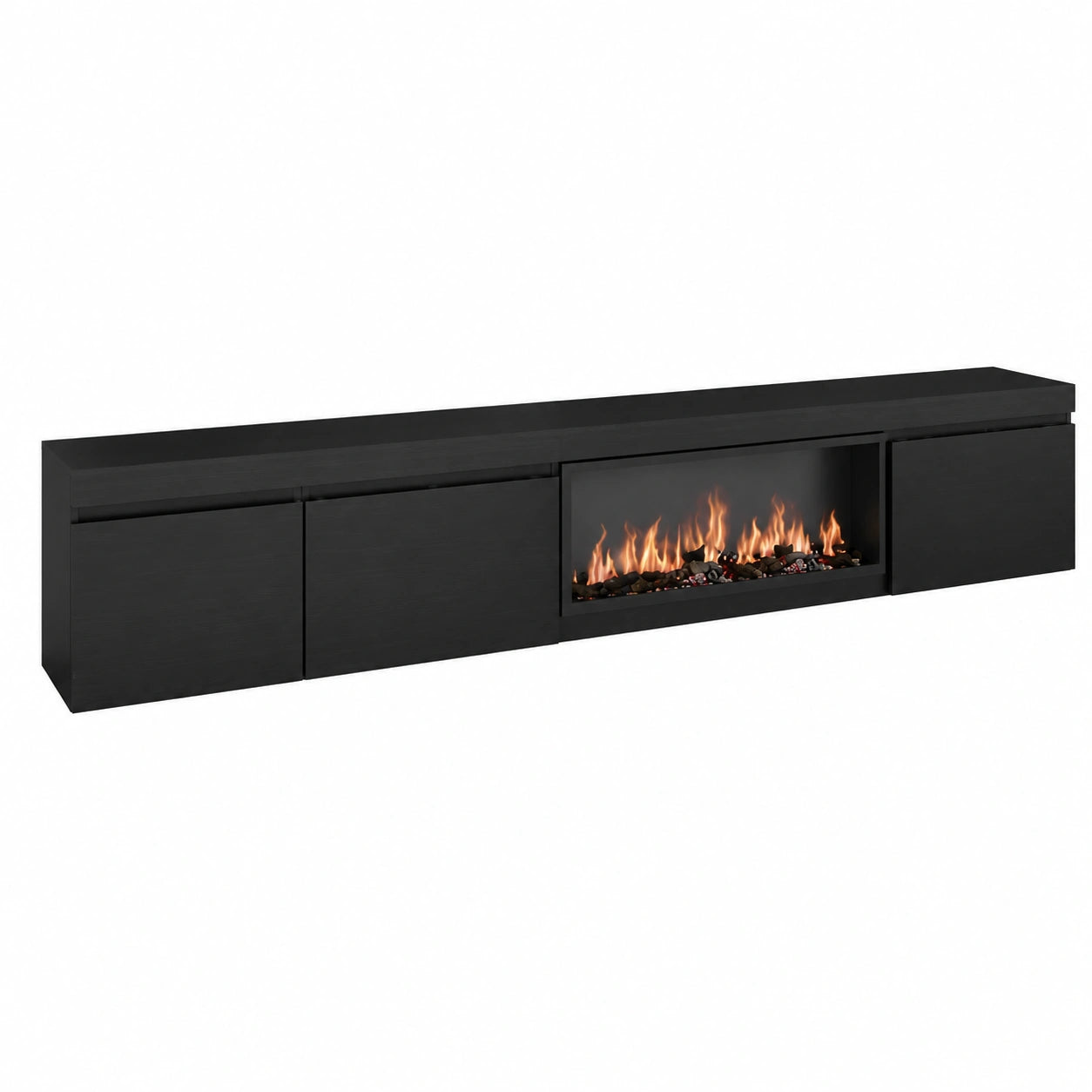 Meuble TV pour le salon, avec rangement, coloris noir, 45 cm de largeur – Réf. YSNTV11954VS