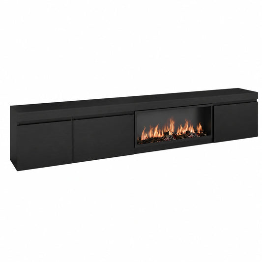Meuble TV pour le salon, avec rangement, coloris noir, 45 cm de largeur – Réf. YSNTV11954VS