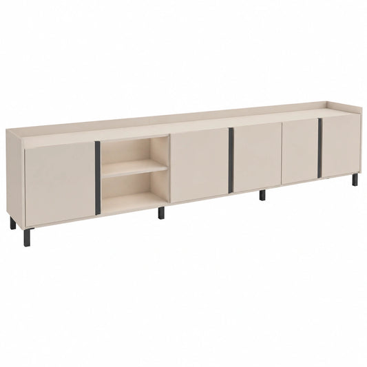 Meuble polyvalent, pour les espaces de vie, avec rangement, structure pliable, en aluminium, coloris noir et blanc