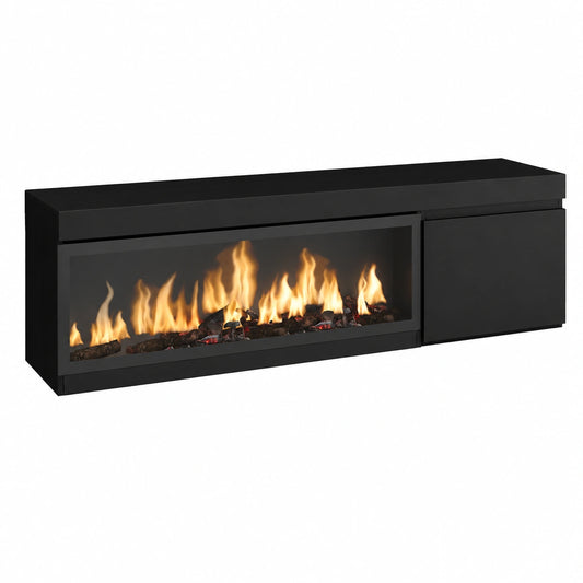 Meuble polyvalent, pour les espaces de vie, avec rangement, coloris noir, 32 cm de largeur – Réf. EZNPM11941UC