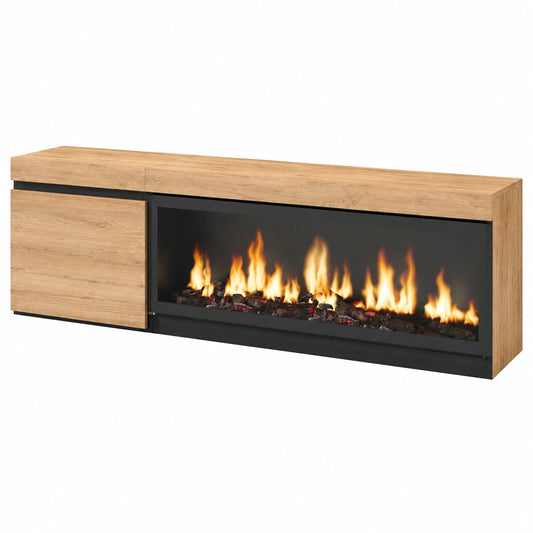 Meuble TV pour le salon, avec rangement, coloris noir, 32 cm de largeur – Réf. NIVHD11882XU