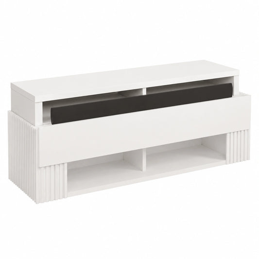 Meuble polyvalent, coloris blanc, 140 x 35 x 15 cm, pour les espaces de vie